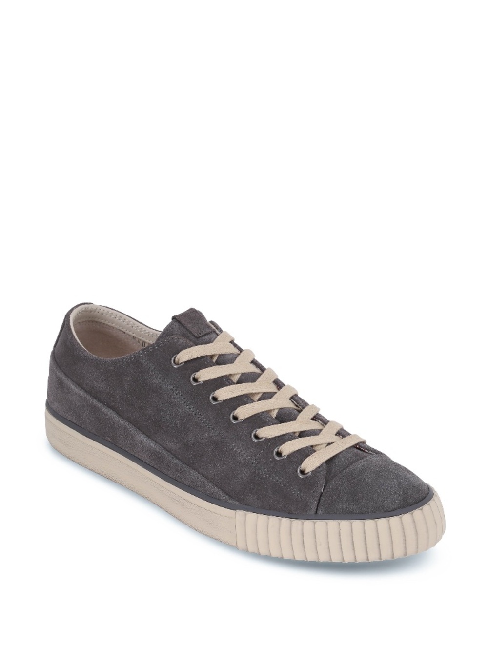 John Varvatos Grey Suede BootLeg Low-Top Sneakers